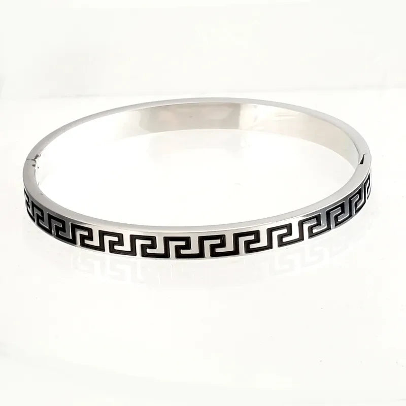 Enamel Steel Handcuff Silver