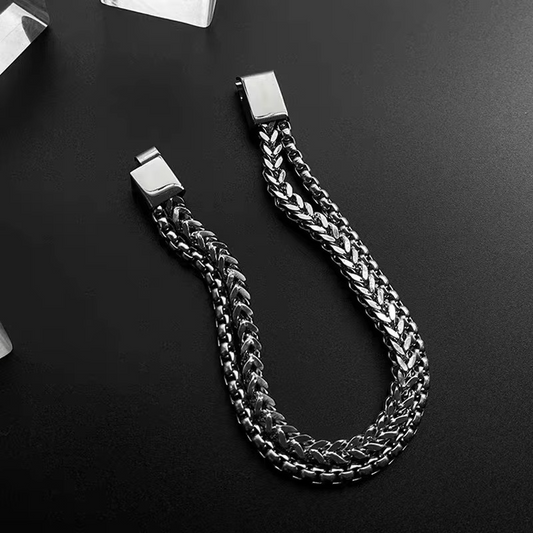 8mm Silver Foxtail Chain Bracelet