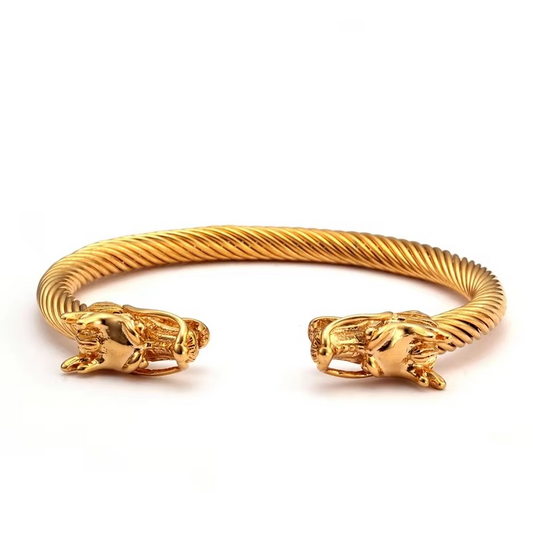 Alpha Dragon Golden Steel Bracelet