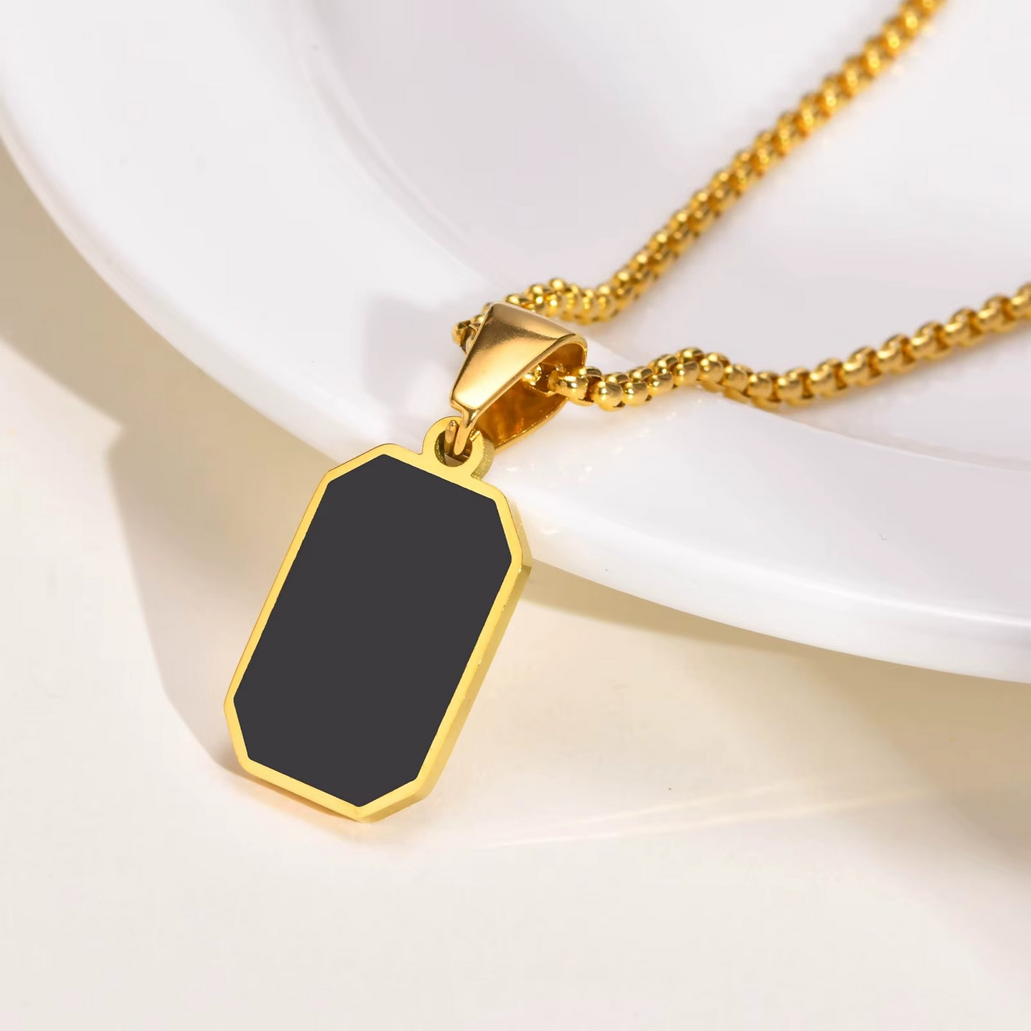 Square Gemstone Pendant