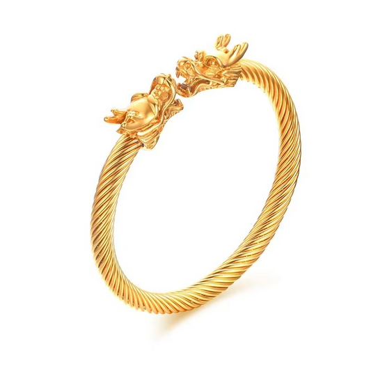 Alpha Dragon Golden Steel Bracelet