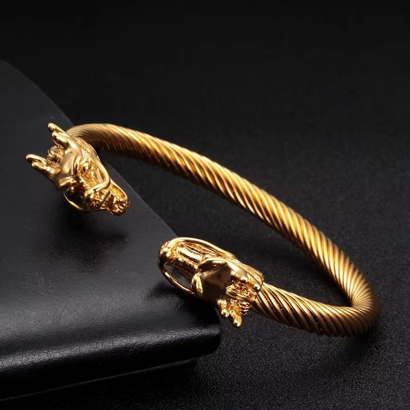 Alpha Dragon Golden Steel Bracelet
