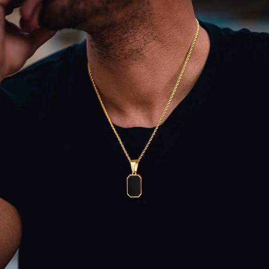 Square Gemstone Pendant