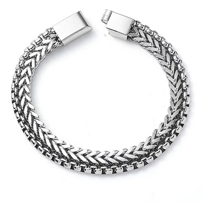 8mm Silver Foxtail Chain Bracelet
