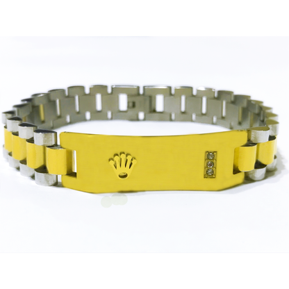 Golden Silver RLX Crown Jubilee Bracelet